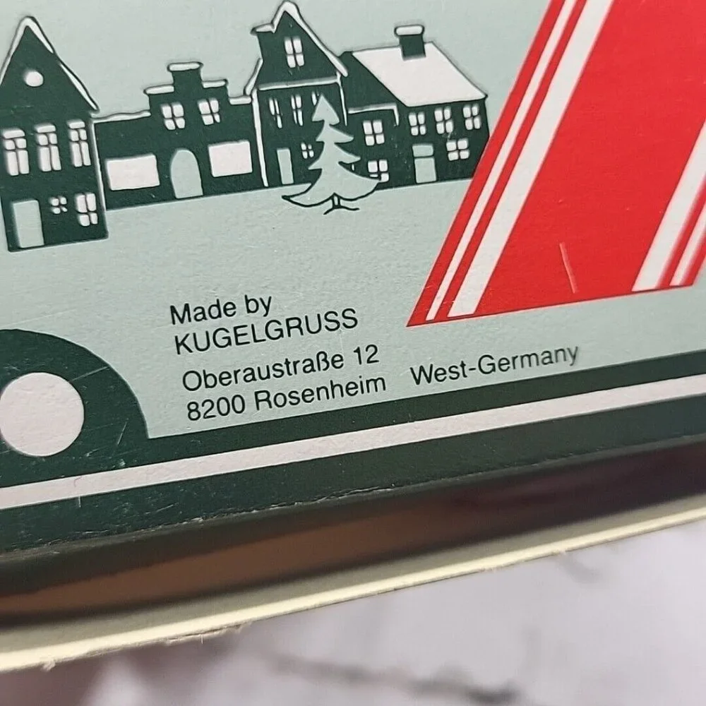 Vintage Kugelgruss Christmas Ornaments Box Of 3‎ Red Gold Noel Angels Germany